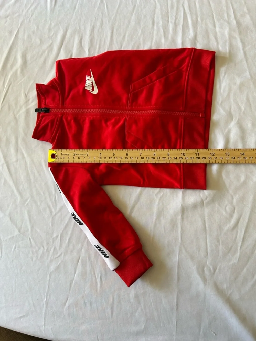Nike Baby Track Jacket Red Zip Up Logo Athletic 12M Toddler